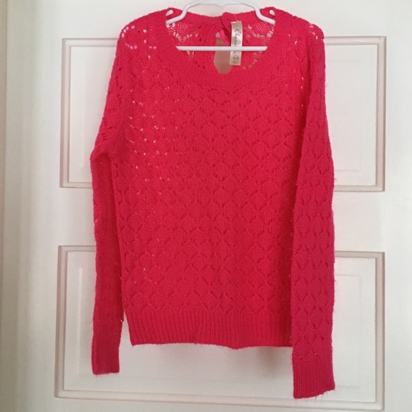 Cherokee Girls M 6/8 open knit sweater w/satin bow - Picture 2 of 7